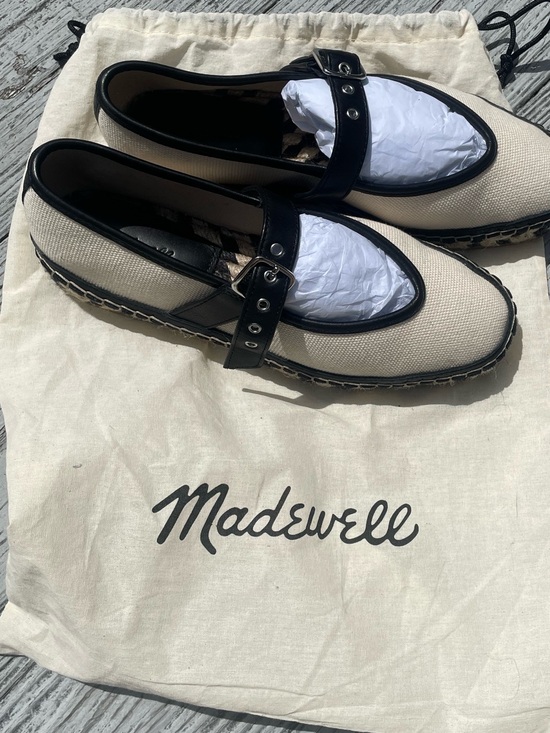 Madewell Shoes - Madewell Canvas Loafers in Beige with Black Trim 6.5